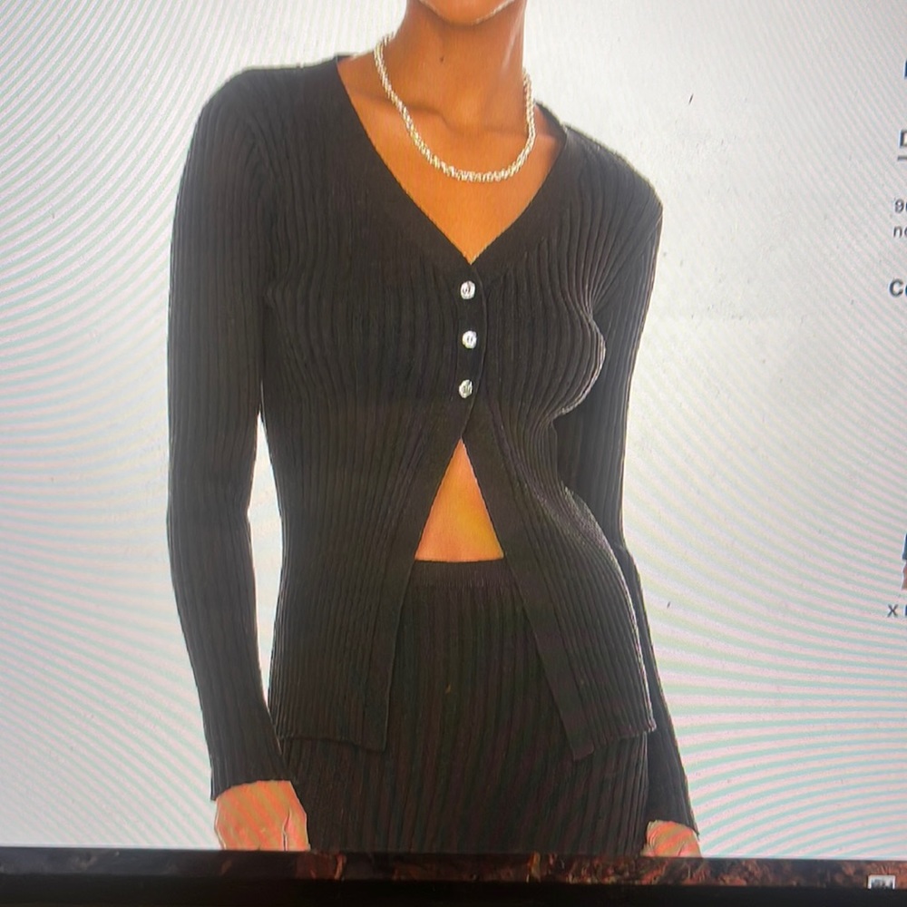 Knit sweater with semi open front, only worn a few times, size small